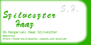 szilveszter haaz business card